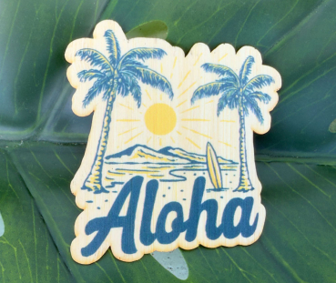 Preview: *NEU* Bambus Sticker " Aloha Palmen "
